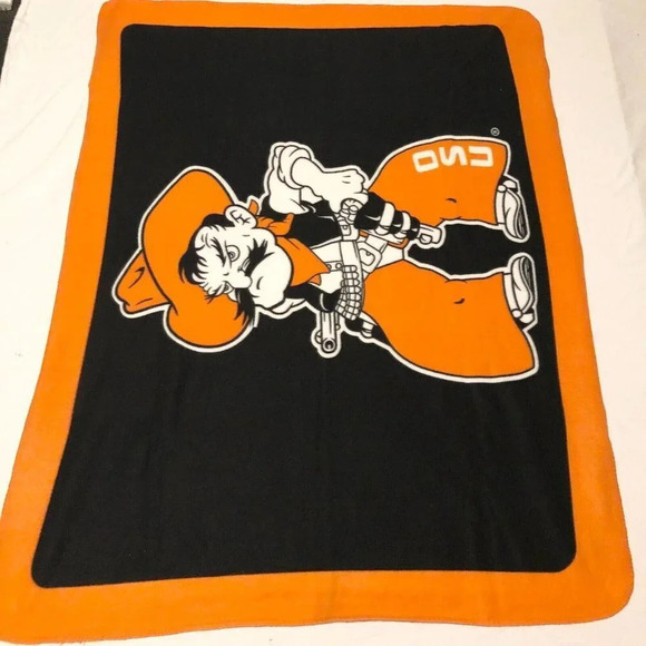Oklahoma State University OSU Cowboys Fleece Blanket Pistol Pete Mascot - Picture 2 of 16